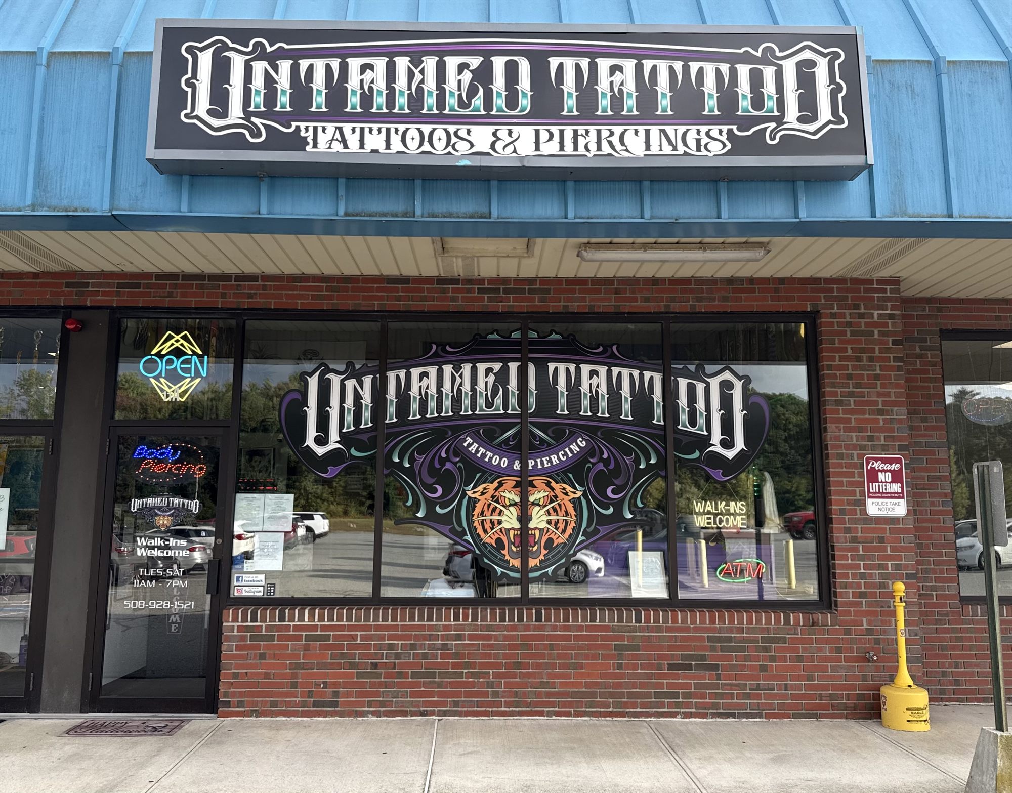 Outside Untamed Tattoo & Piercing in Bellingham, MA